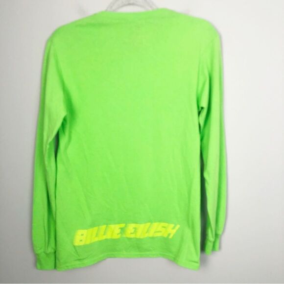 BILLIE EILISH | Long Sleeve Lime Green Crewneck Graphic Tee Unisex Size Small - Picture 6 of 7